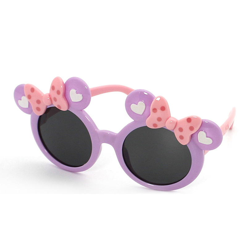 New Male and Female Baby Bow Polarized Sunglasses Children Silicone Cute Cartoon Sunshade Sunglasses Factory Wholesale