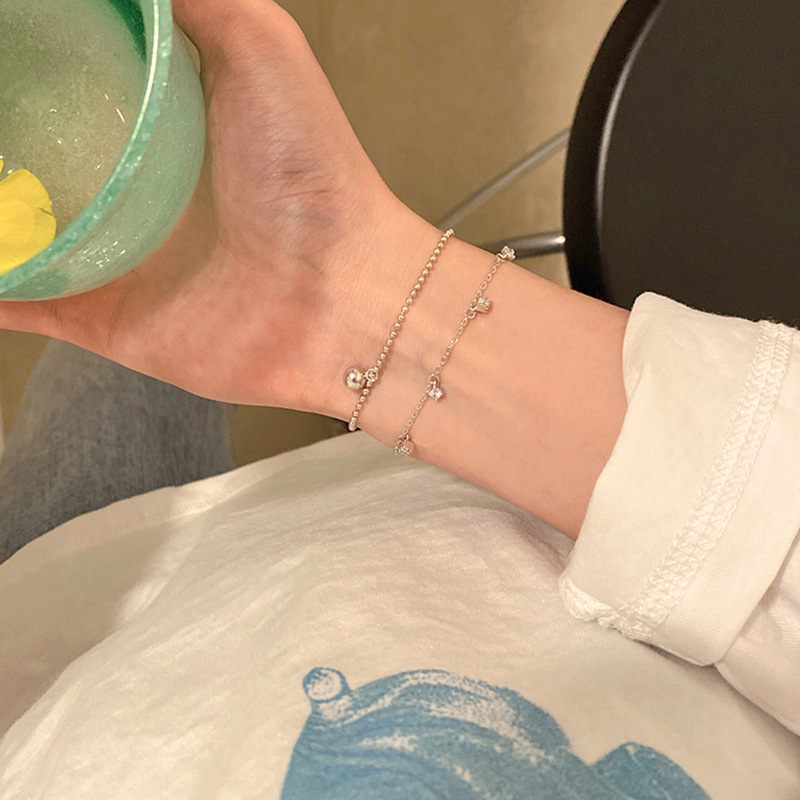 日韩日常百搭简约流苏叠戴手链女ins小众冷淡风闺蜜学生链条手饰