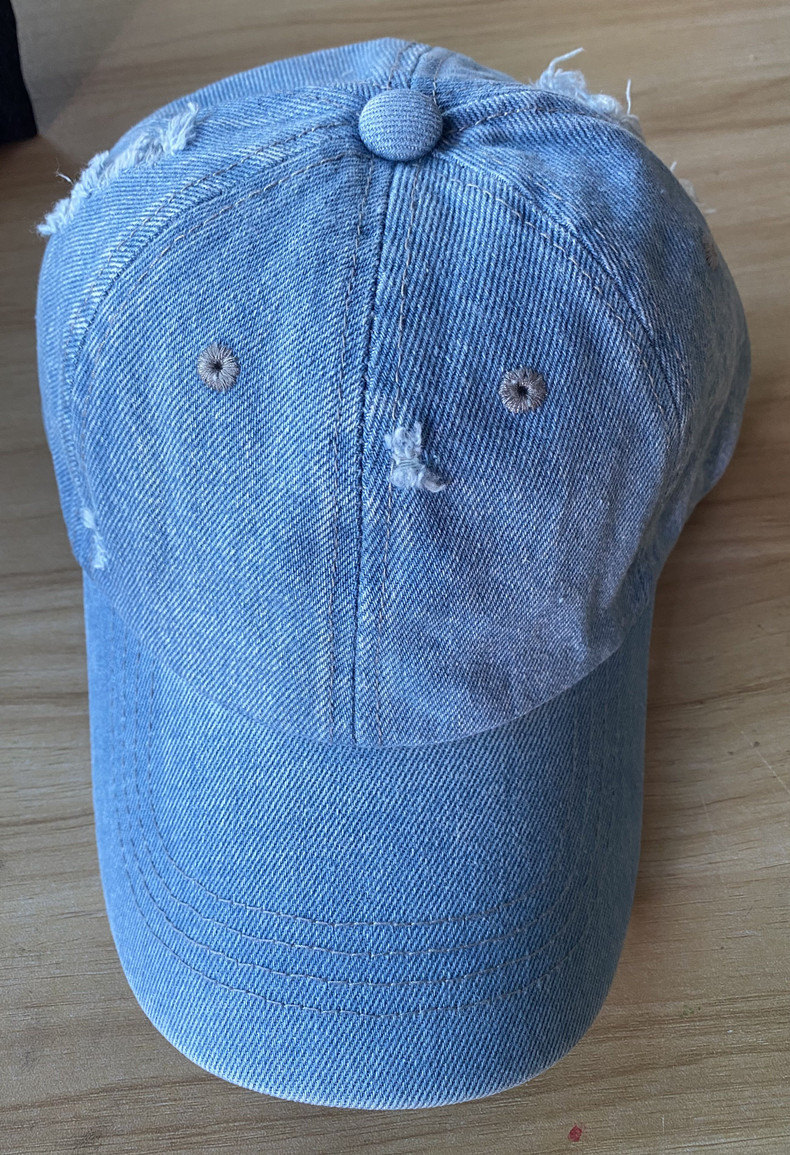 牛仔帽女破洞棒球帽男做旧水洗时尚cap纯棉光板跨境