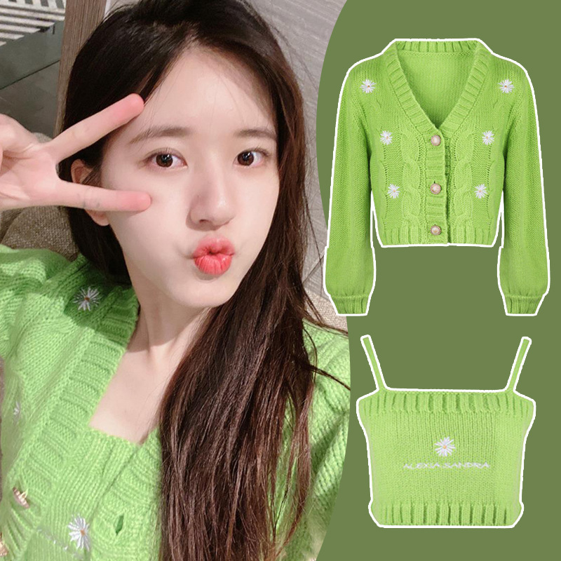 秋冬季2021年新款甜美设计感小众开衫毛衣女士宽松显瘦