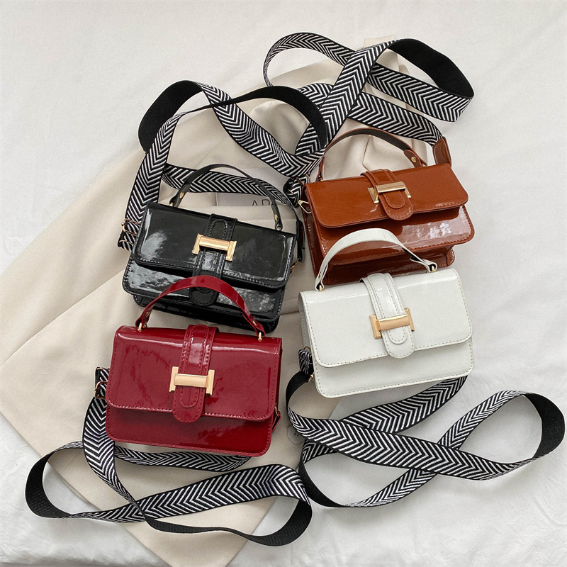 Ins Textured Small Square Bag Western Style Handbag Fashion Casual Shoulder Bag 2023 Summer New Solid Color Crossbody Bag