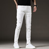 new pattern Men's jeans pure cotton Elastic force Jeans Self cultivation Feet summer Thin material Black and white trousers new pattern Men's jeans pure cotton Elastic force Jeans Self cultivation Feet summer Thin material Black and white trousers