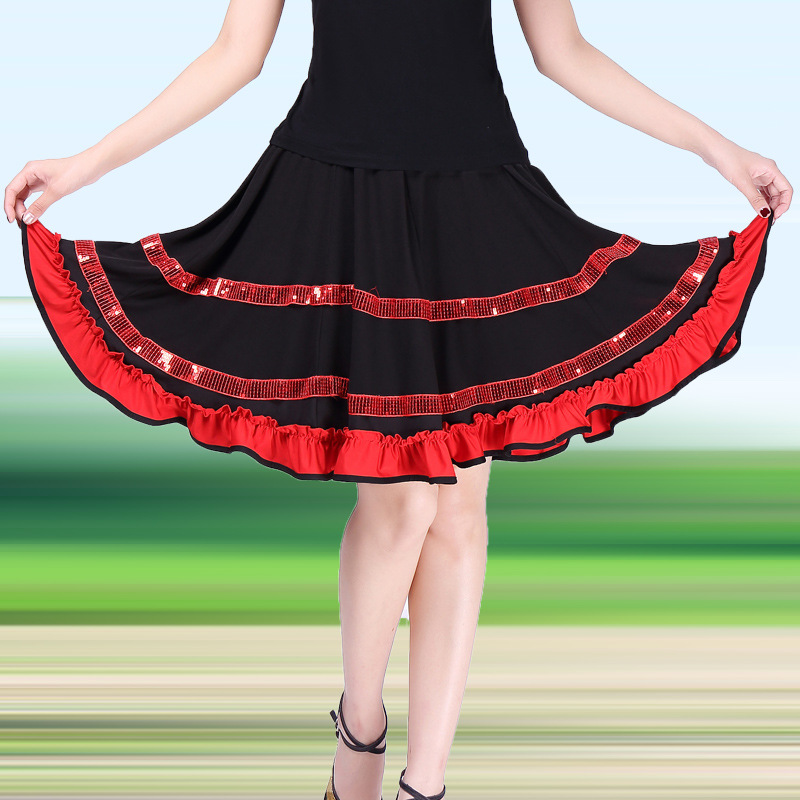 2020新款广场舞服装舞蹈裙成人拉丁舞跳舞裙广场舞裙夏季短裙子女