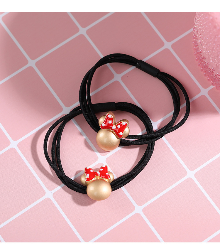 波点蝴蝶结头绳卡通米妮发圈发饰头饰少女心皮筋米奇头发绳成人