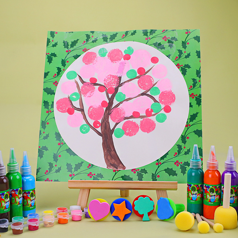 创意美术材料画画工具套装绘画儿童3岁 5生幼儿园diy海绵刷大礼包