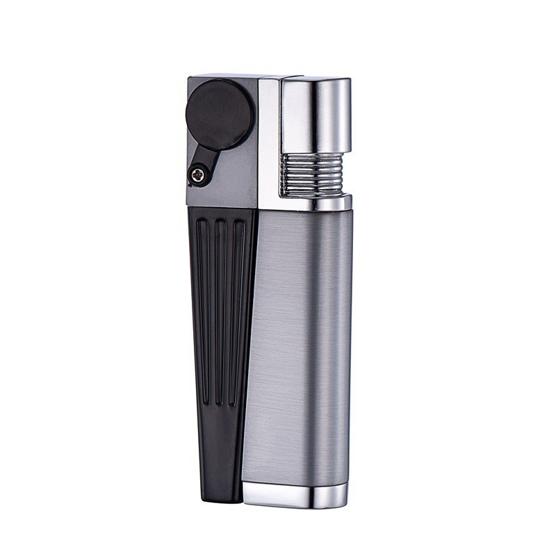 Cross-Border Hot Selling Pipe Lighter Oblique Fire Lighter with Pipe Dual-Purpose Smoking Set Lighter Factory Wholesale