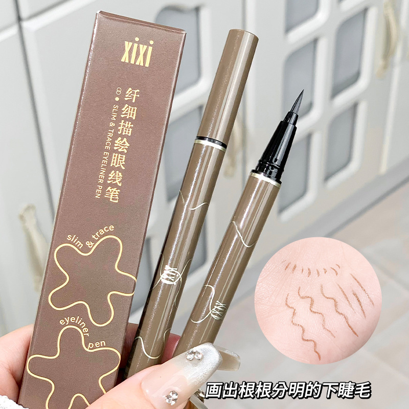 Xixi Slim Description Eyeliner Extremely Fine Long Lasting Waterproof Not Smudge Beginner Eye Shadow Pen Liquid Eyeliner Brown