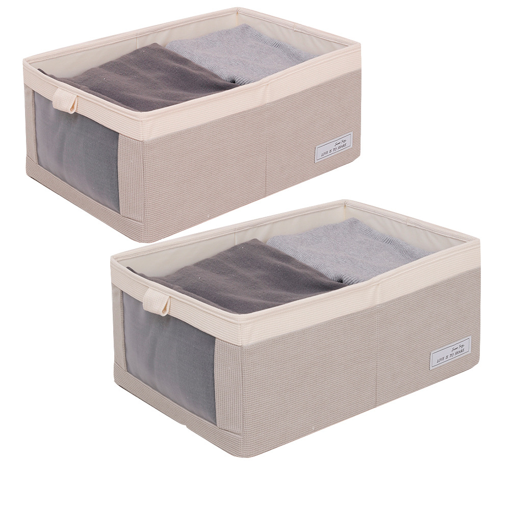 New Products in Stock Direct Sales Sheer Mesh Hualian Japanese and Korean Clothes Storage Box Foldable Wardrobe Storage Finishing Box