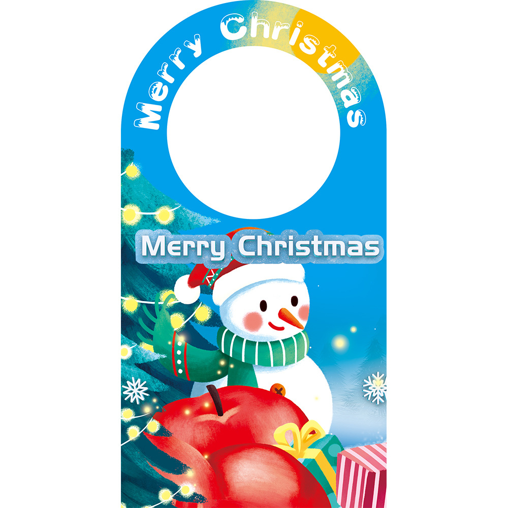 New Christmas Decoration Supplies Cartoon Santa Claus Snowman Elk Door Handle Pendant Home Decoration Door Hanging