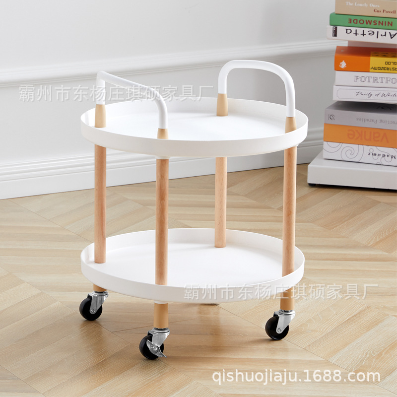 Nordic Trolley Home Storage Rack Multi-Functional Living Room with Wheels Movable Floor Trolley Coffee Table