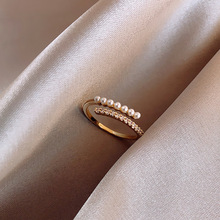 珍珠戒指女时尚个性食指指环ins潮网红冷淡风日式轻奢小众设计