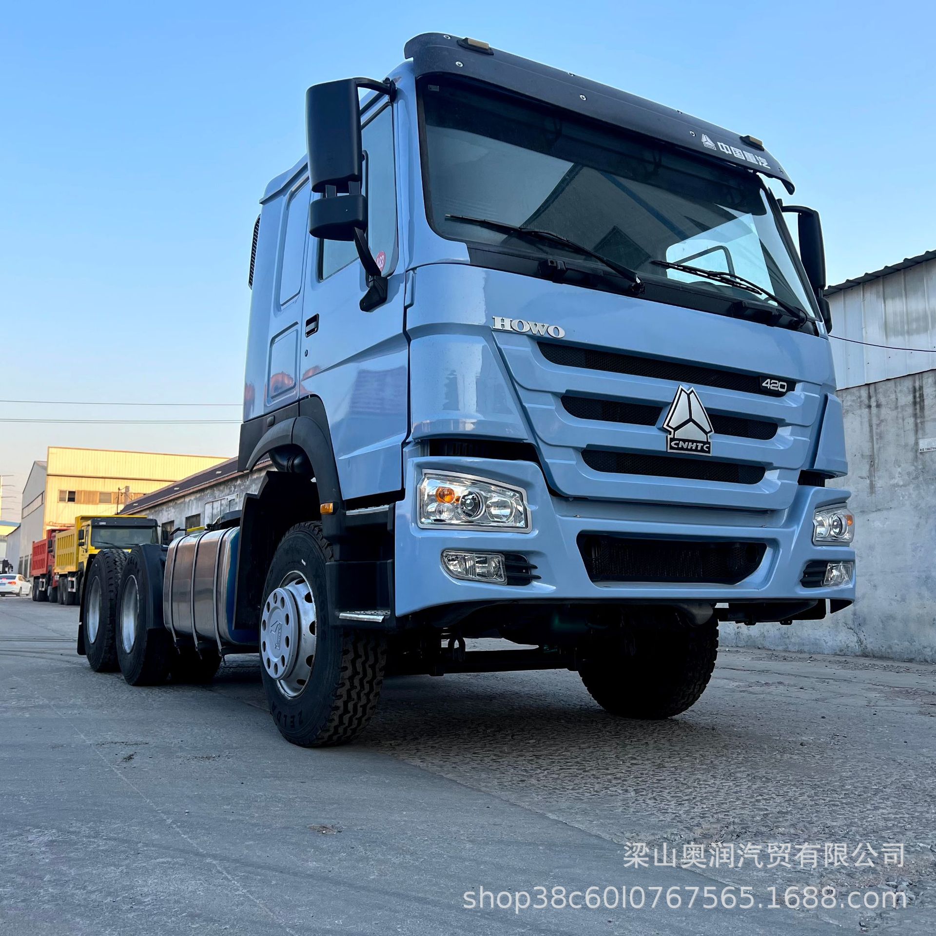 跨境出售出口二手重汽豪沃牵引拖车371 375马力重汽发动机6x4牵引