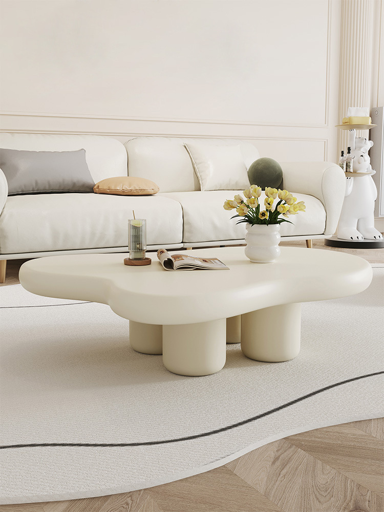 北欧网红不规则云朵茶几奶油风中古民宿侘寂风简约设计师家具实木