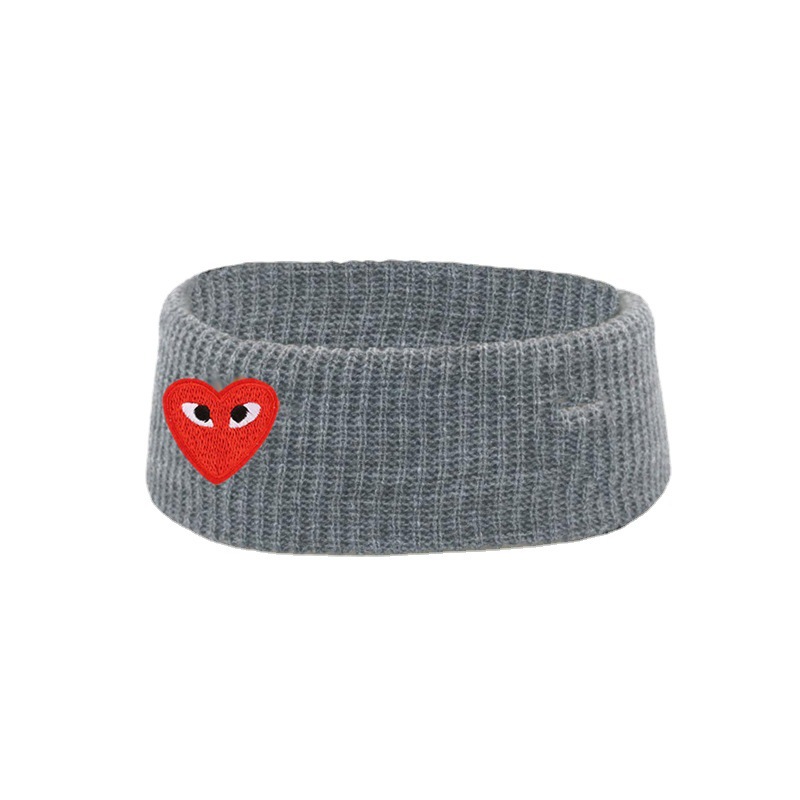 Cross-Border Knitted Hair Band Love Embroidered Headband Men's and Women's Wide-Brimmed Face Wash Sweat-Absorbent Fashion Wool Headband Headscarf Headdress