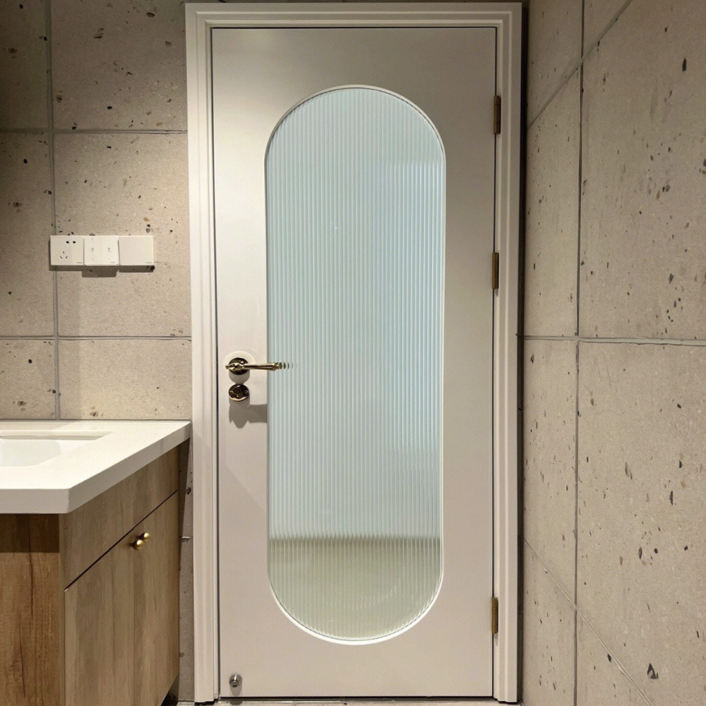 小红书室内房间卫生间木门静音厨房法式弧形超白长虹防水玻璃木门