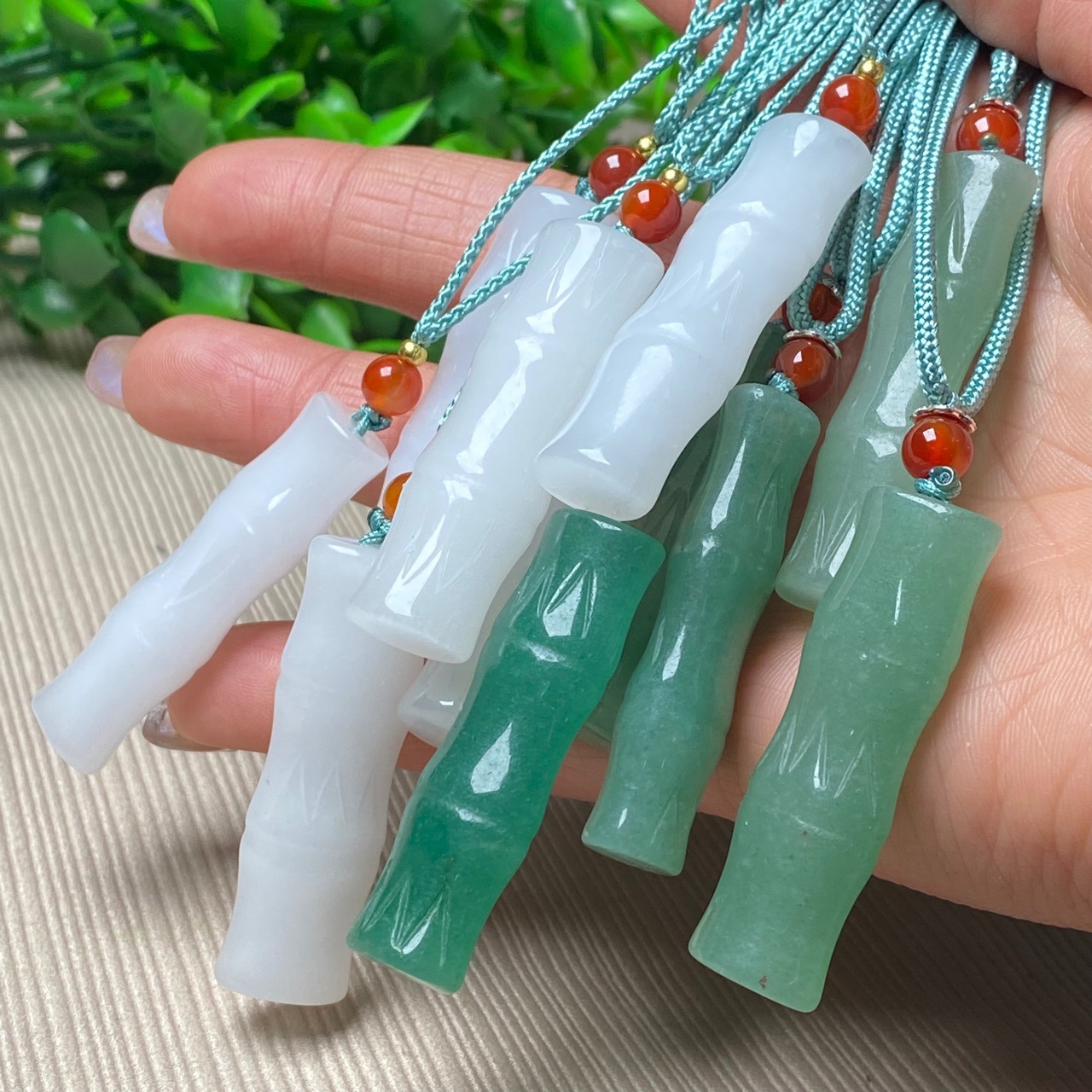 金丝玉东陵玉竹节吊坠挂件 男女款挂件