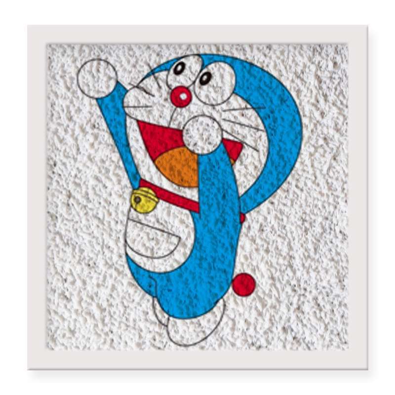 哆啦a梦列系纸浆画手工diy材料包 创意手工制作立体画填色画