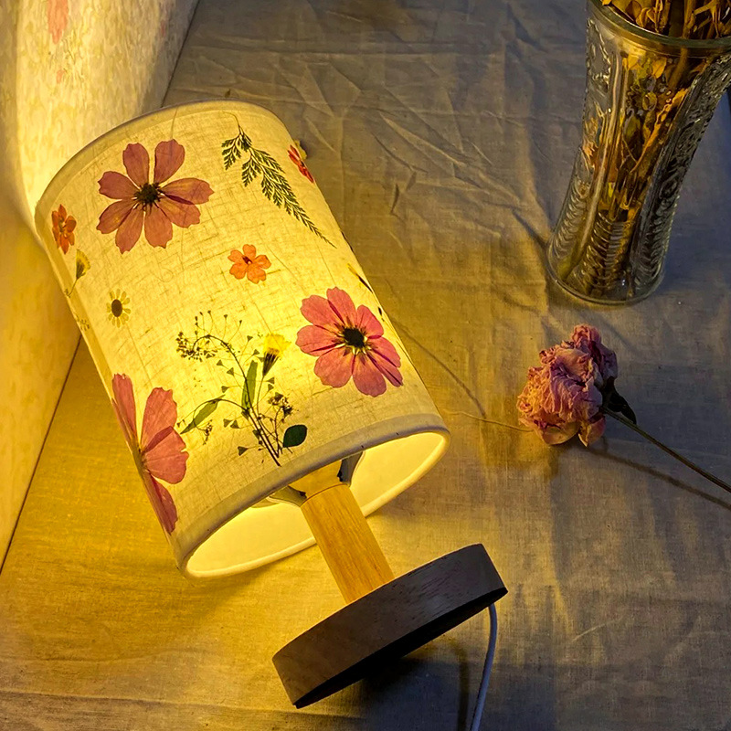 干花diy材料手工礼物沙龙团建压花押花创意台灯床头灯卧室小夜灯