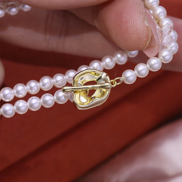 diy配件 s925纯银珍珠项链毛衣链扣 复古 ot扣小米珠搭扣手链扣