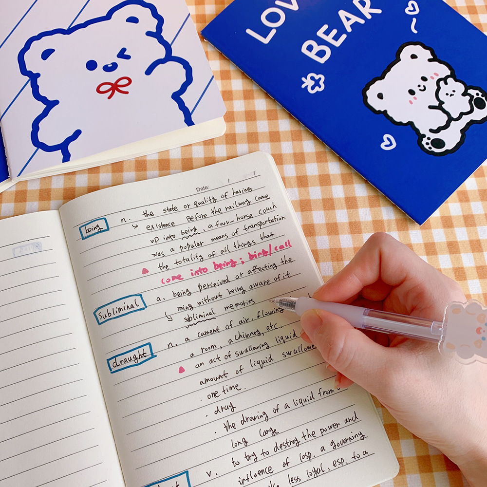 Cartoon Creative Student Notebook Diary Soft and Adorable Bear Work Meeting Soft Surface Copy Notebook Notepad