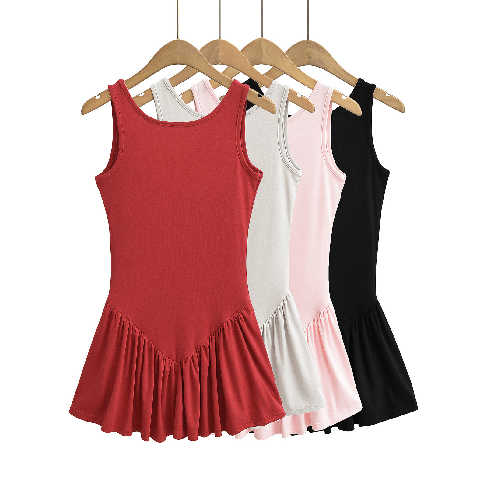 欧美夏季新款女装气质芭蕾舞蹈背心连衣裙甜辣妹收腰露背显瘦短裙