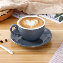 拉花拿铁220ml咖啡杯 欧式小奢华卡布奇诺陶瓷咖啡杯碟勺套装