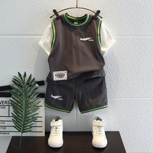 洋气时髦2022童装运动宝宝篮球服帅新款男童夏装套装衣服儿童短袖