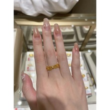 小红书同款布拉提织纹戒指女vintage宫廷风镂空花纹滚珠蕾丝指环