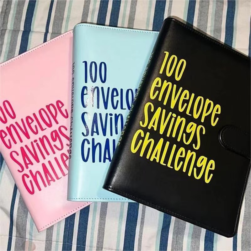跨境新款100 envelope challenge binder 情侣共同挑战
