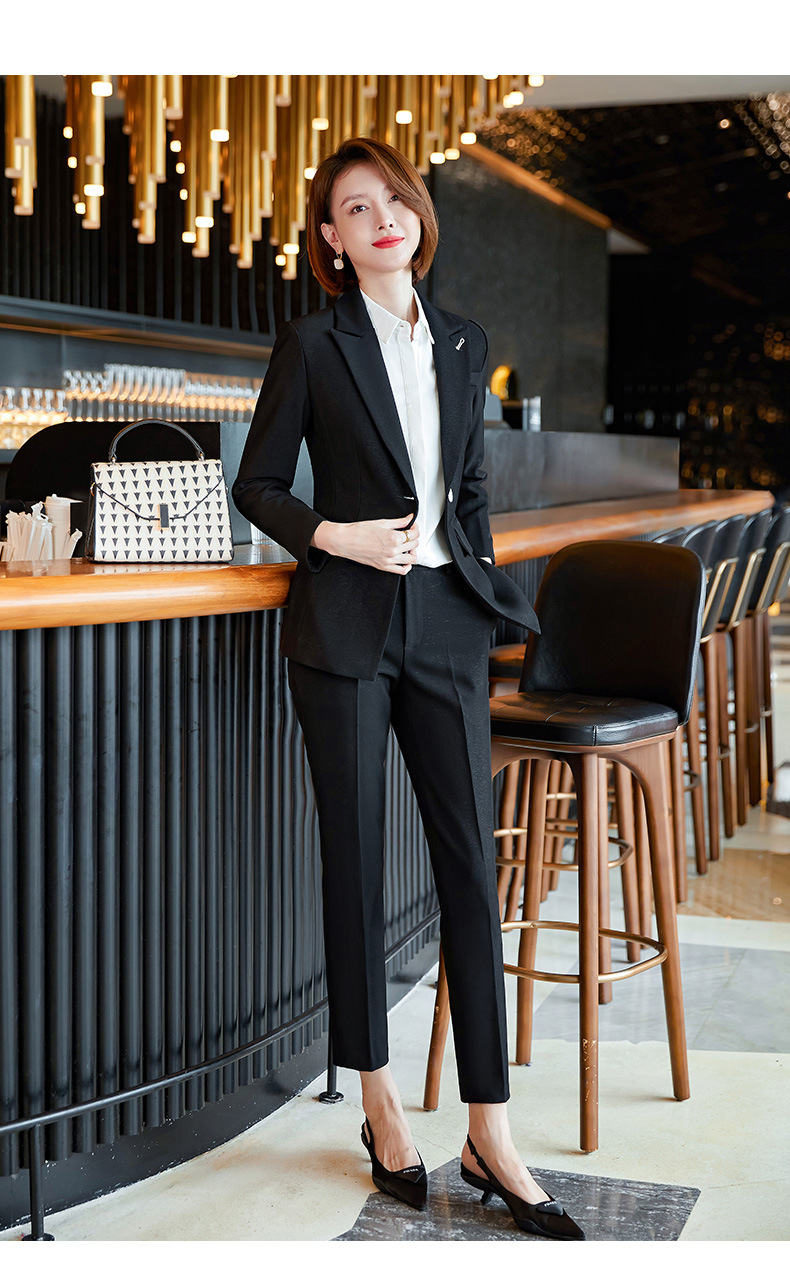 职业装女裤时尚职业蓝色洋气长裤减龄干练女神范套装现货