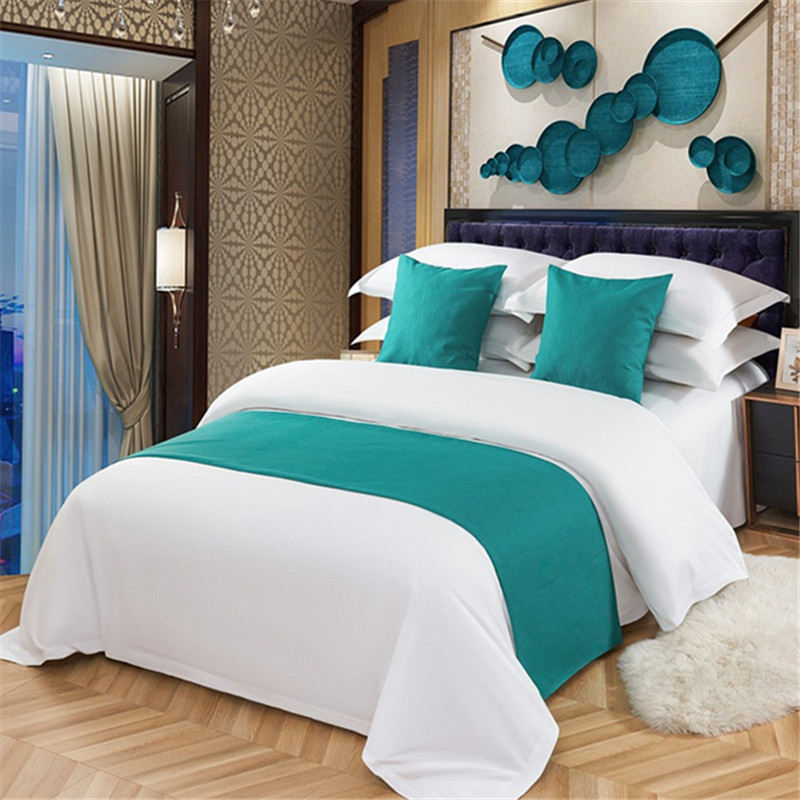 酒店床旗床尾巾客房中国风主题民宿宾馆酒店简约床旗酒店用品