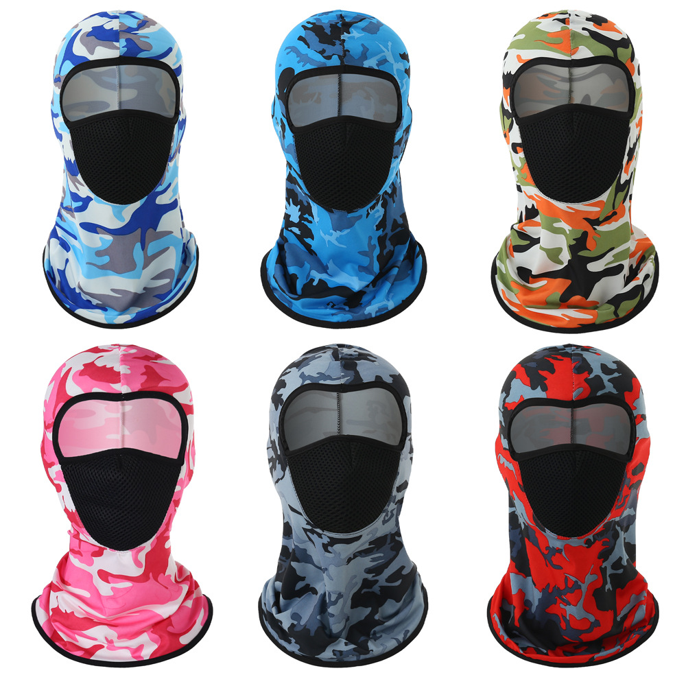 Cross-Border Cycling Hood Lycra Ice Silk Sun Protection Breathable Mask Outdoor Bicycle Windproof Dustproof Mask