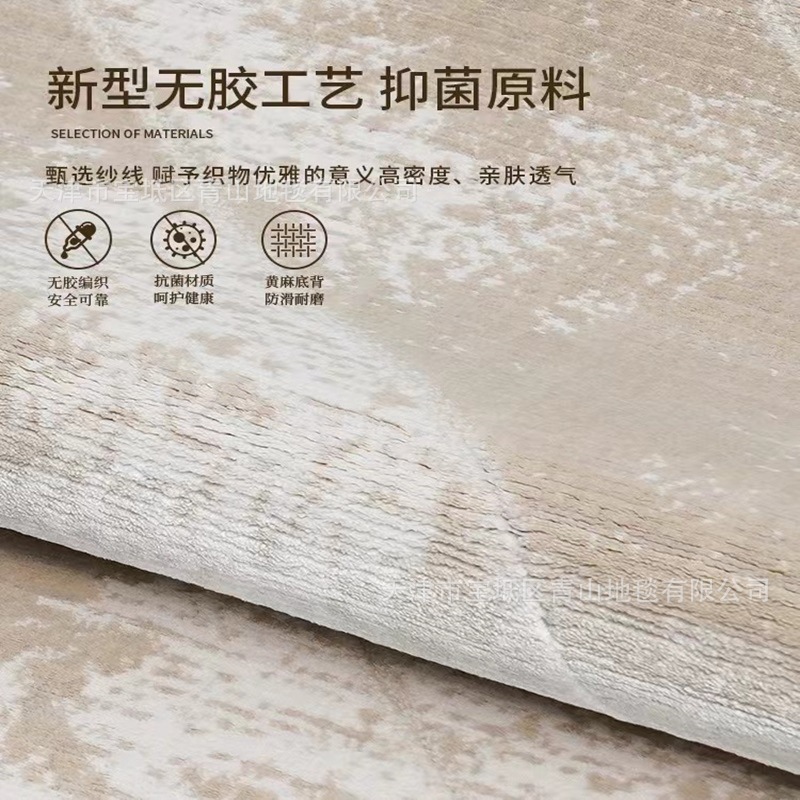 Turkish Living Room Carpet Waterproof Antifouling Imported Bedroom Sofa Bedside Blanket Light Luxury Advanced Cream Wind Large Area