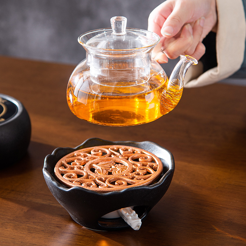 陶瓷温茶器 中式 暖茶炉配隔热垫片 蜡烛托 玻璃茶壶保温加热炉座