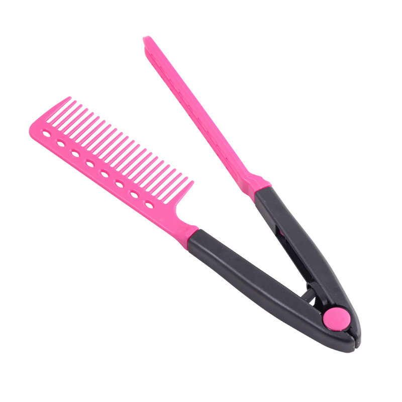 Hair Styling New V-Clip Design Hair Curling Comb Dual-Use Hairdressing Comb Straightening Comb