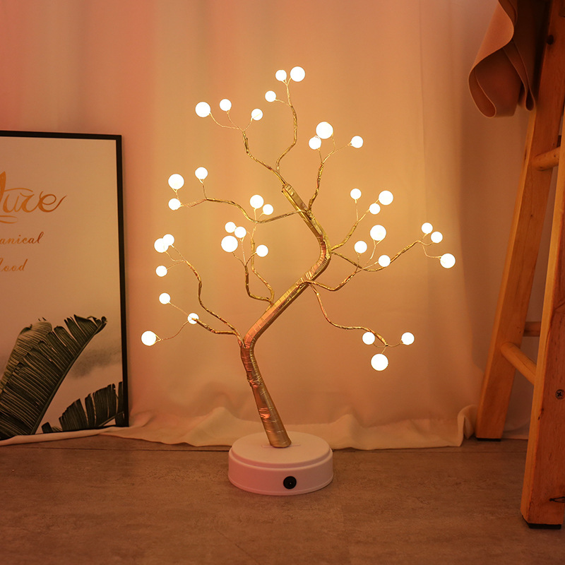 Creative Smart Home Small Night Lamp Led Pearl Tree Light Explosion Birthday Gift Gift Christmas Decoration Bedside Lamp