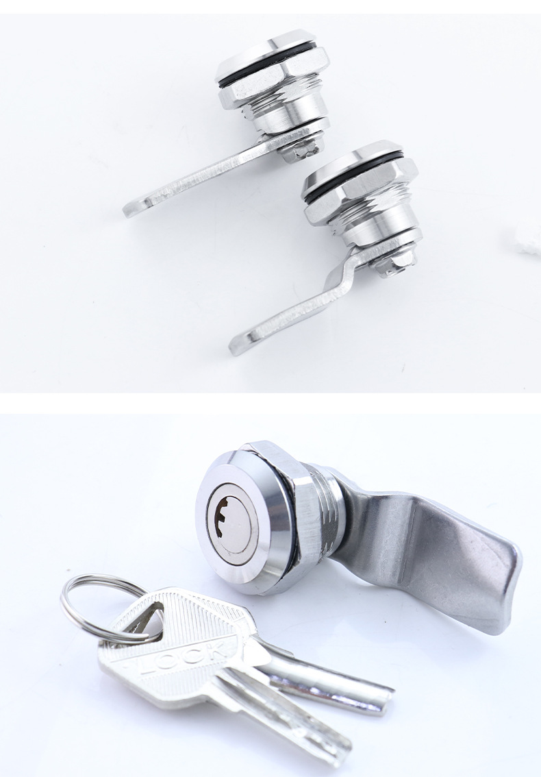 ms705转舌锁配电箱圆柱锁三角锁一字锁垃圾桶锁304不锈钢翼型锁具