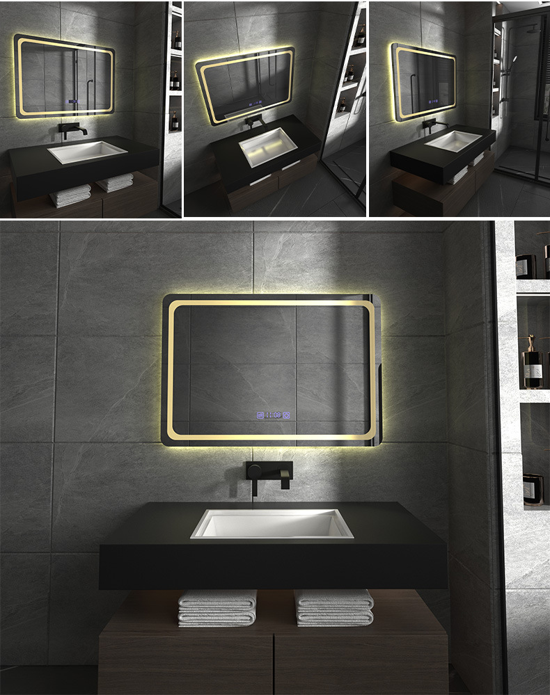 卫生间镜子led浴室镜带灯壁挂防雾厕所发光镜洗手智能镜子触摸屏