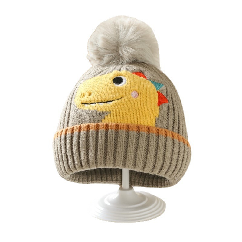 Cute Little Animal Knitted Hat New Children's Hat Baby Wool Cap Super Cute Cartoon Embroidered Warm Pullover Cap