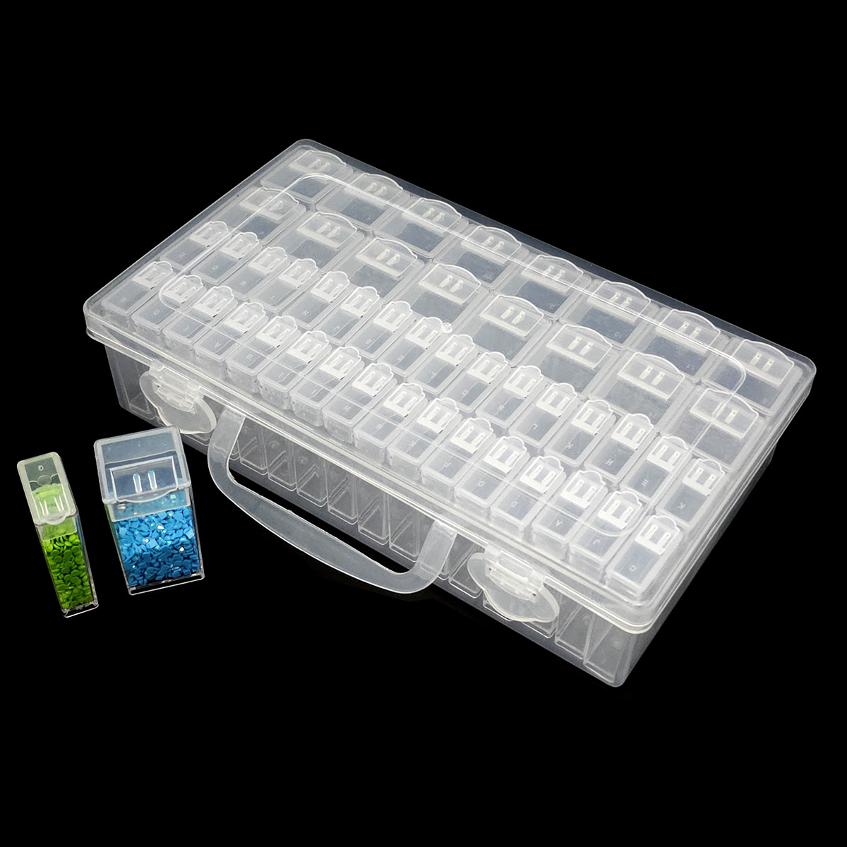 DIY Storage Beaded Transparent 64 Grid Bead Storage Box Desktop Portable Nail Ornament Bead Plastic Storage Box