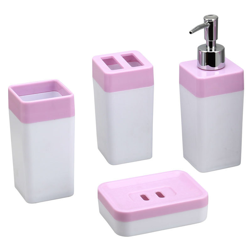 卫浴洗漱用具方形刷牙杯套件马桶刷架组合浴室漱口杯套装牙刷杯架