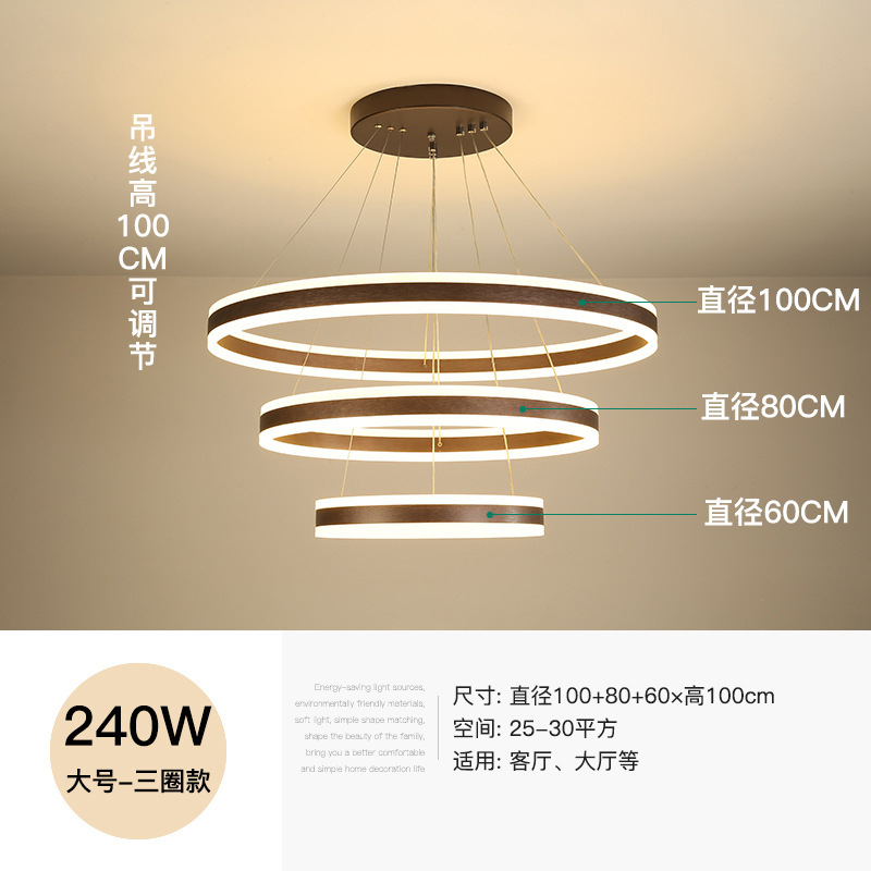 Nordic Light Luxury Living Room Chandelier Simple Modern Dining Room Bedroom Internet Celebrity Chandelier Creative Personalized Circle Ring Lamps