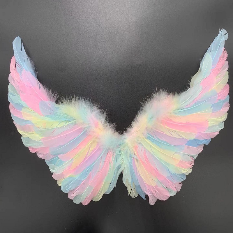 七彩天使羽毛翅膀儿童节日舞台道具 服饰工艺配饰 维斯尼走秀车展