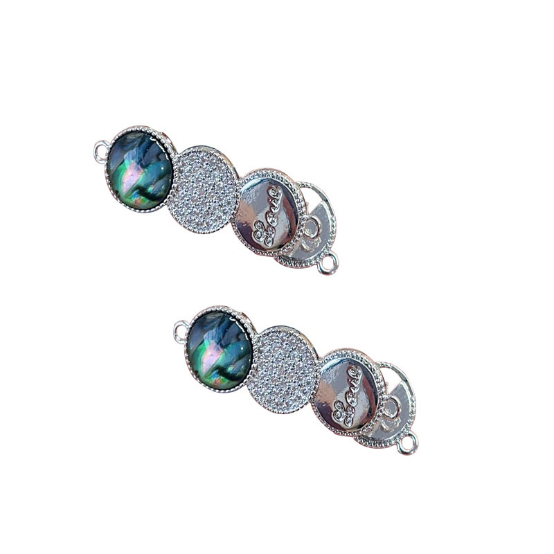 DIY Abalone Shell Three-Section Button Sweater Chain Bracelet Buckle Link Buckle Jewelry Accessories New