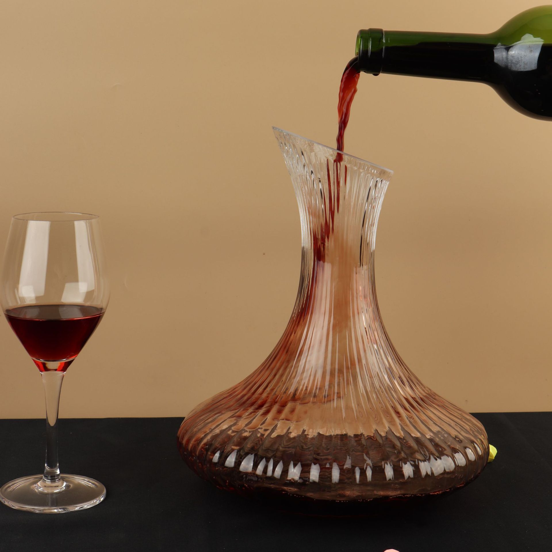 无铅手工玻璃斜口醒酒器红酒醒酒壶葡萄酒分酒器酒具套装单只包装