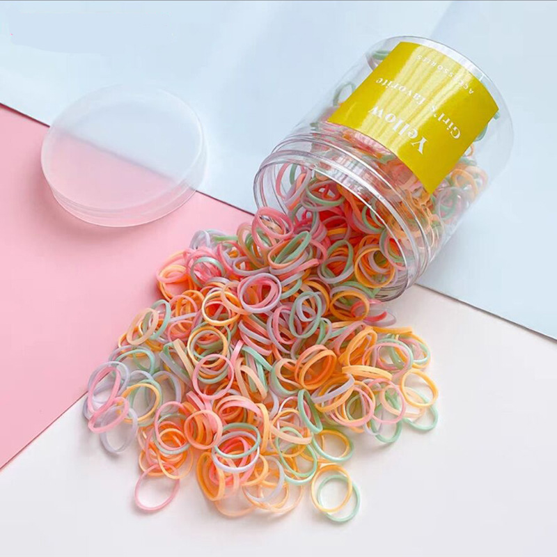 Children's Small Circle Thickened Headband Rainbow Color Disposable Rubber Band Korean Simple Hair Ring Baby Hair Ties/Hair Bands