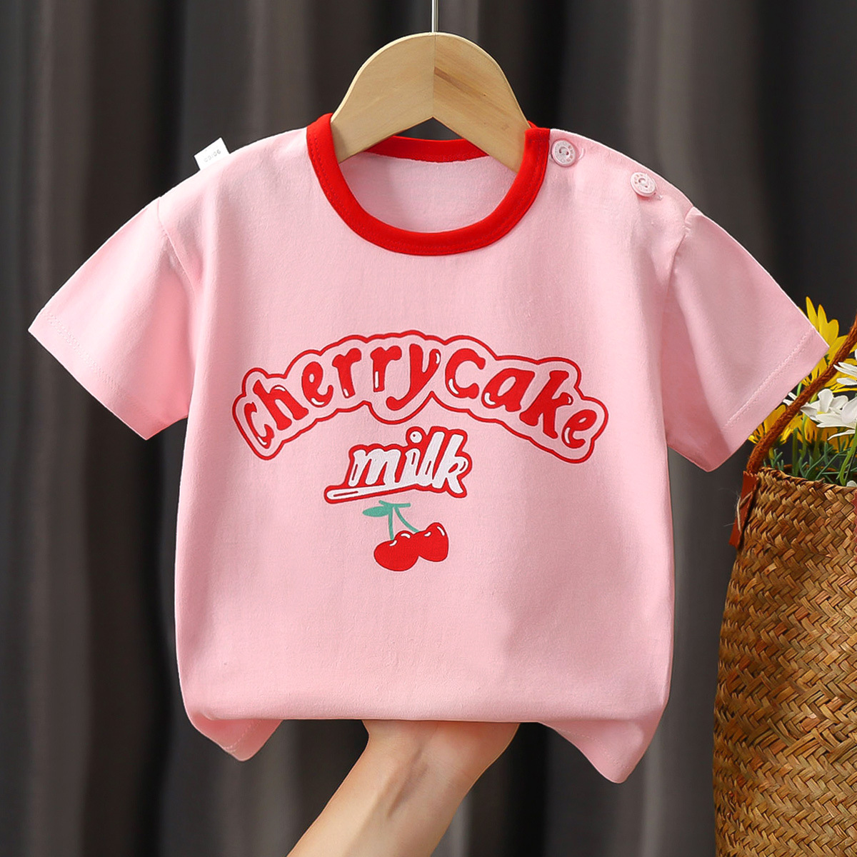 Children's Short-Sleeved T-shirt Cotton Class a Summer New Boys' Baby Girls' Cotton Clothes Korean Style 2024 Children's Clothing