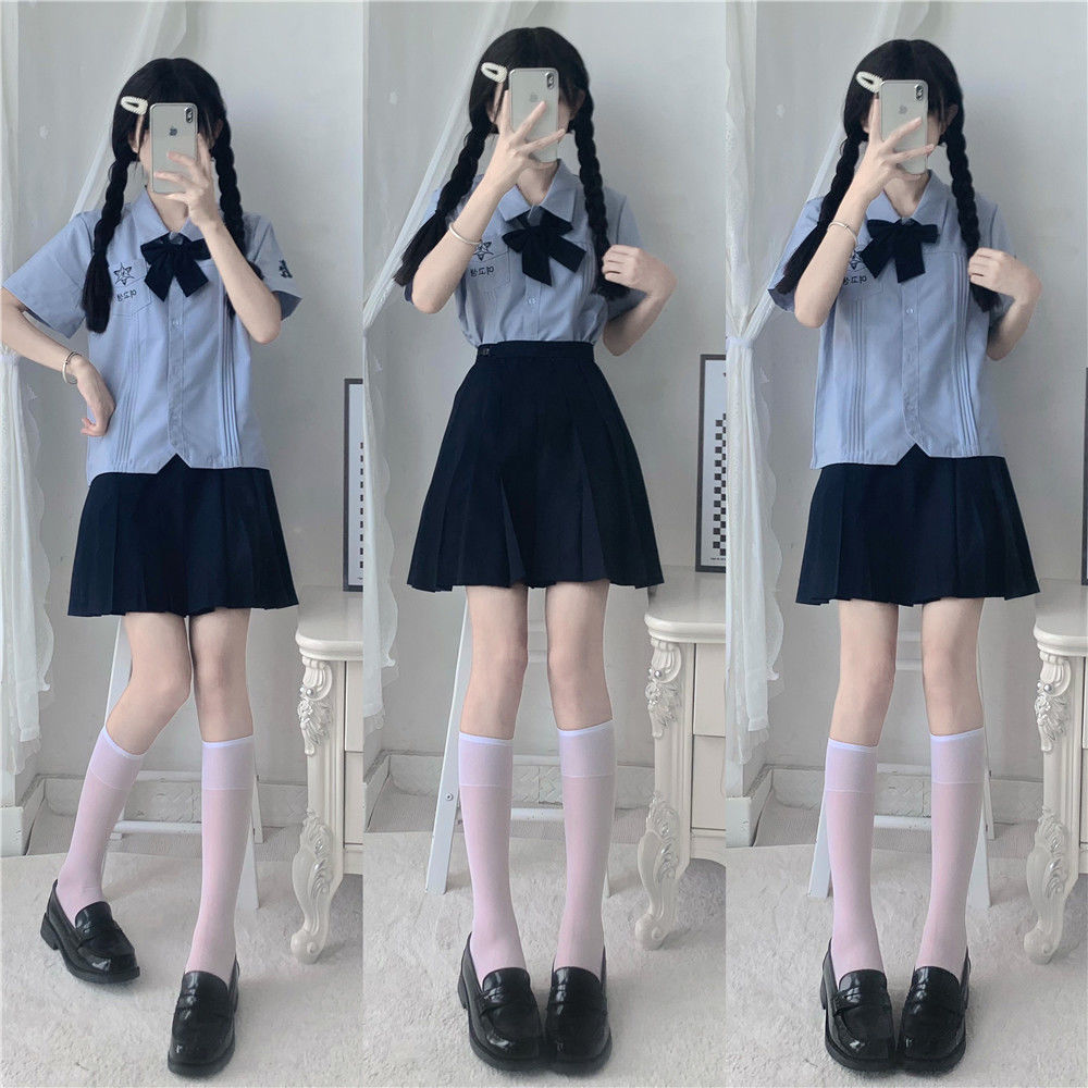 现货泰国校服套装女孩jk制服娜诺禁忌衬衫短袖夏季毕业班服