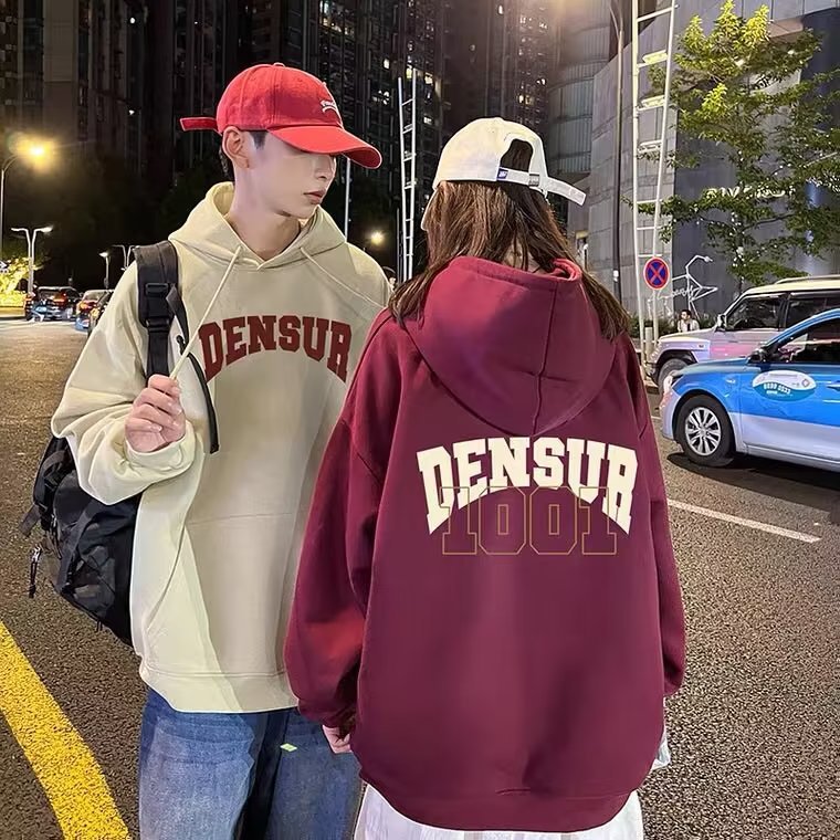 Wine Red Couples Sweater Hooded Fleece-Lined 2022 New Trendy Autumn and Winter Loose Casual Jacket Men's and Women's Same Style