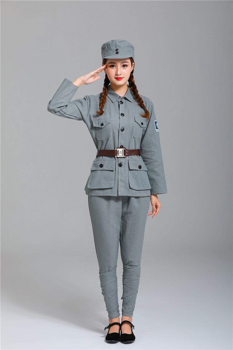 红军装成人红军演出服男女八路军抗战服装红卫兵儿童小红军表演服